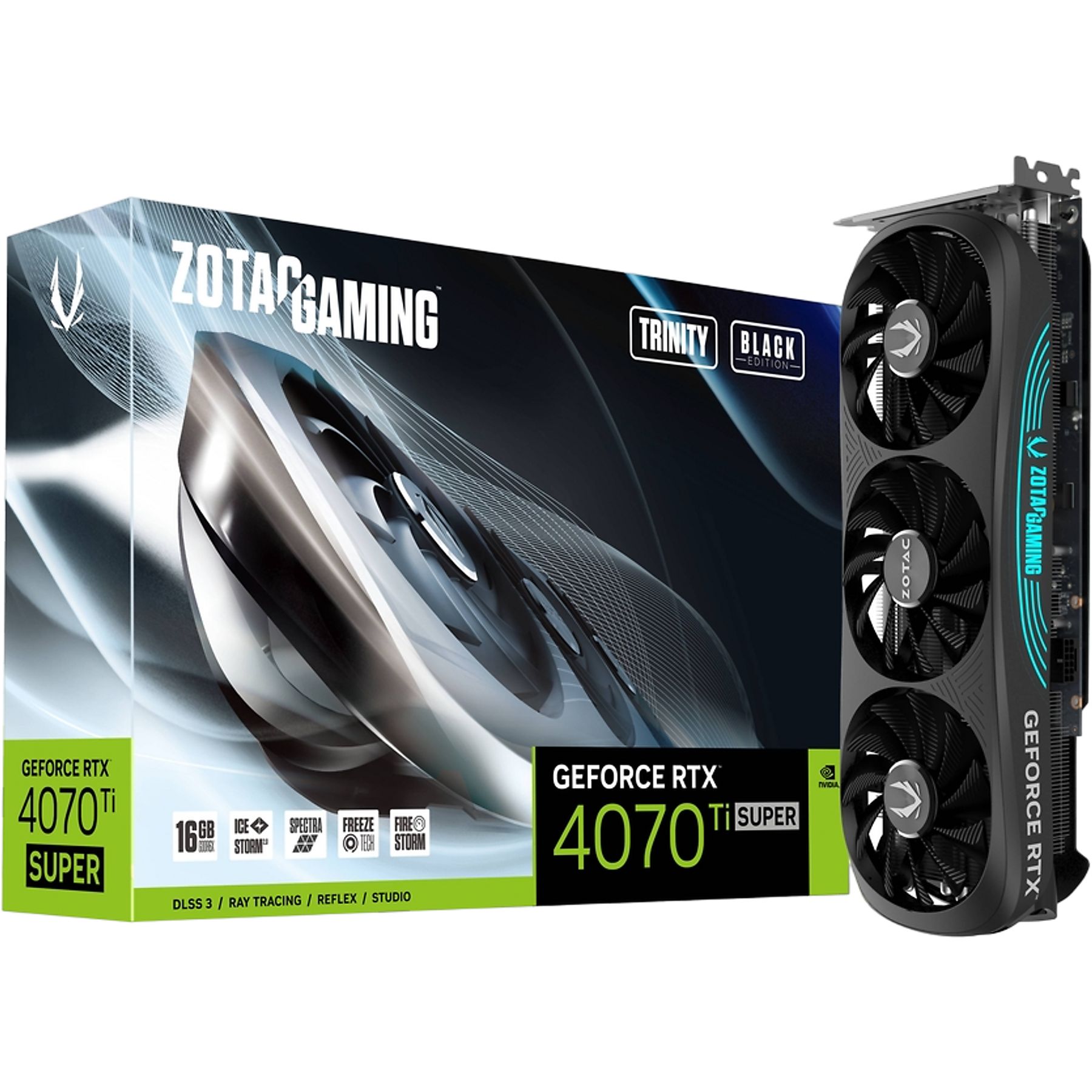ZOTAC  ZOTAC Gaming GeForce RTX 4070 TI SUPER Trinity Black Edition - Videokaart (NVIDIA, Grafikkarte)