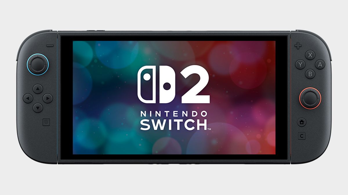 Konzept einer Nintendo Switch 2 Konsole mit leuchtendem Display